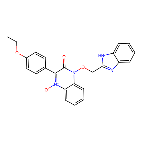 1-(1H-benzimidazol-2-ylmethoxy)-3-(4-ethoxyphenyl)quinoxalin-2(1H)-one 4-oxide structure