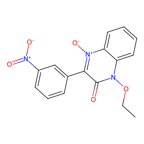 1-ethoxy-3-(3-nitrophenyl)quinoxalin-2(1H)-one 4-oxide structure