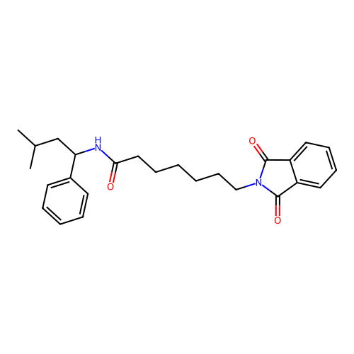 7-(1,3-dioxo-1,3-dihydro-2H-isoindol-2-yl)-N-(3-methyl-1-phenylbutyl)heptanamide structure