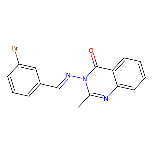3-{[(E)-(3-bromophenyl)methylidene]amino}-2-methylquinazolin-4(3H)-one structure