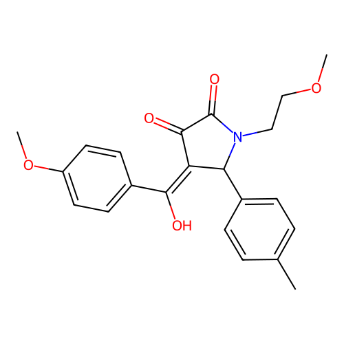 3-hydroxy-4-(4-methoxybenzoyl)-1-(2-methoxyethyl)-5-(p-tolyl)-1H-pyrrol-2(5H)-one structure