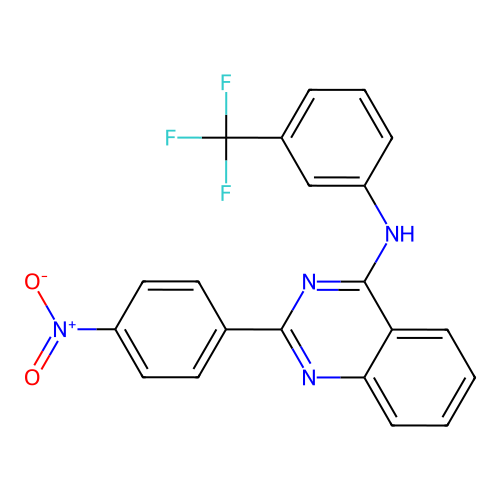 2-(4-nitrophenyl)-N-[3-(trifluoromethyl)phenyl]quinazolin-4-amine structure