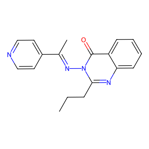 2-propyl-3-{[(1E)-1-(pyridin-4-yl)ethylidene]amino}quinazolin-4(3H)-one structure