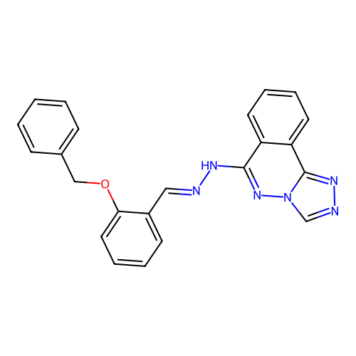 (E)-6-(2-(2-(benzyloxy)benzylidene)hydrazinyl)-[1,2,4]triazolo[3,4-a]phthalazine structure