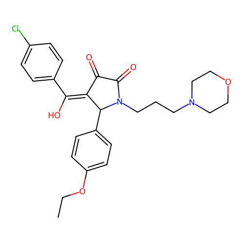 (4E)-4-[(4-chlorophenyl)(hydroxy)methylidene]-5-(4-ethoxyphenyl)-1-[3-(morpholin-4-yl)propyl]pyrrolidine-2,3-dione structure
