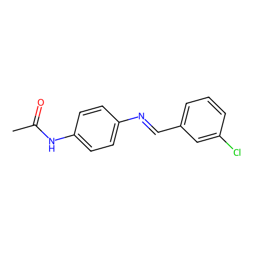 N-{4-[(3-chlorobenzylidene)amino]phenyl}acetamide structure