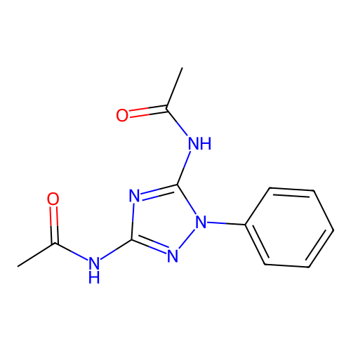 N,N'-(1-phenyl-1H-1,2,4-triazole-3,5-diyl)diacetamide structure