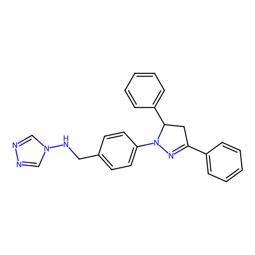 N-[4-(3,5-diphenyl-4,5-dihydro-1H-pyrazol-1-yl)benzyl]-4H-1,2,4-triazol-4-amine structure