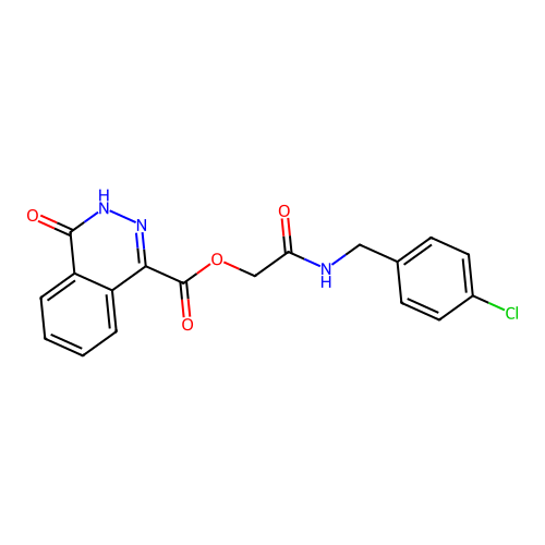 [2-[(4-chlorophenyl)methylamino]-2-oxoethyl] 4-oxo-3H-phthalazine-1-carboxylate structure
