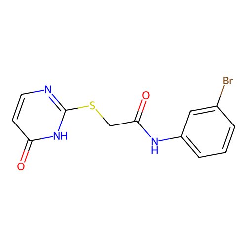 N-(3-bromophenyl)-2-[(6-oxo-1,6-dihydropyrimidin-2-yl)sulfanyl]acetamide structure