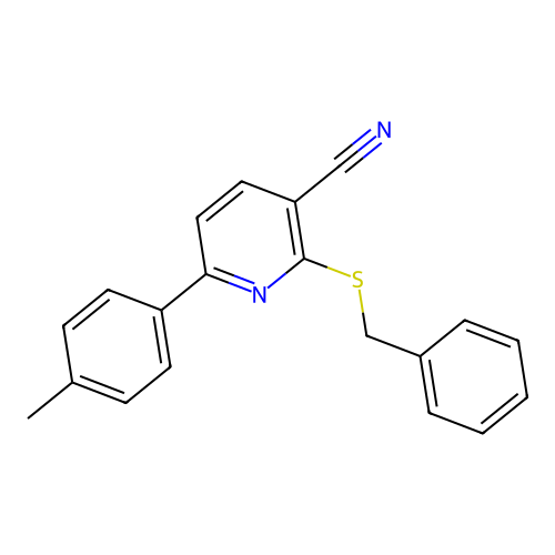 2-(Benzylsulfanyl)-6-(4-methylphenyl)pyridine-3-carbonitrile structure