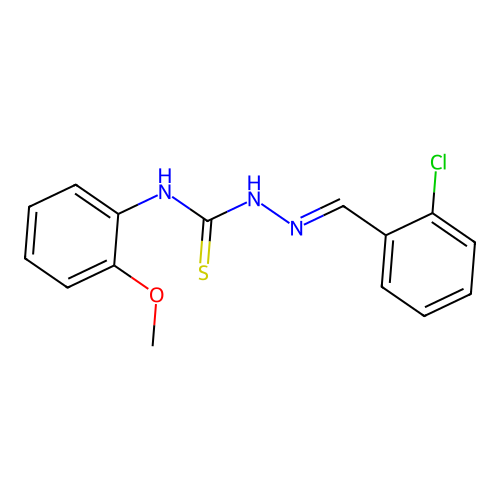 1-[(2-Chlorophenyl)methylideneamino]-3-(2-methoxyphenyl)thiourea structure