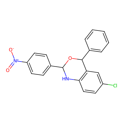 6-chloro-2-(4-nitrophenyl)-4-phenyl-2,4-dihydro-1H-3,1-benzoxazine structure