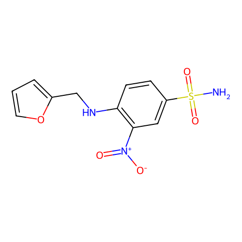 4-(Furan-2-ylmethylamino)-3-nitrobenzenesulfonamide structure