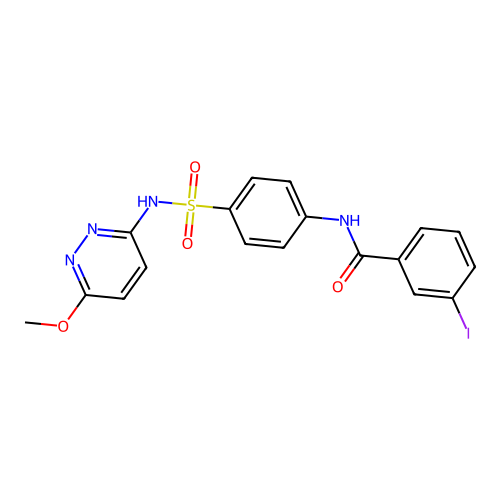 3-Iodo-N-{4-[(6-methoxypyridazin-3-YL)sulfamoyl]phenyl}benzamide structure