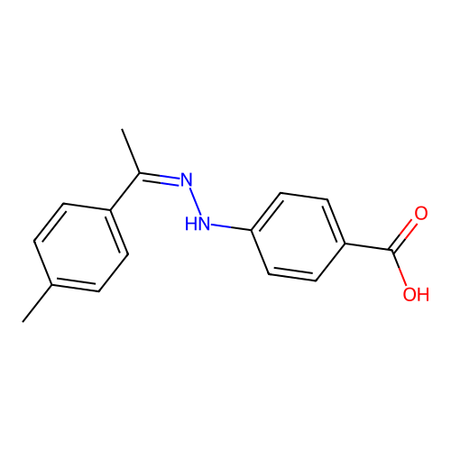 4-{(2Z)-2-[1-(4-methylphenyl)ethylidene]hydrazinyl}benzoic acid structure