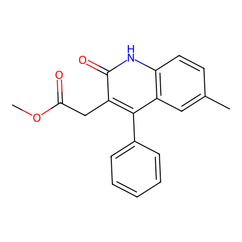 Methyl (2-hydroxy-6-methyl-4-phenylquinolin-3-yl)acetate structure
