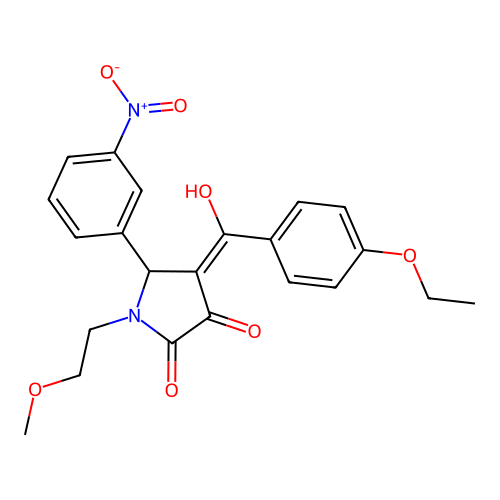 4-(4-ethoxybenzoyl)-3-hydroxy-1-(2-methoxyethyl)-5-(3-nitrophenyl)-1H-pyrrol-2(5H)-one structure