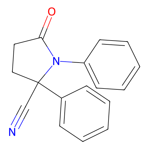 5-Oxo-1,2-diphenylpyrrolidine-2-carbonitrile structure