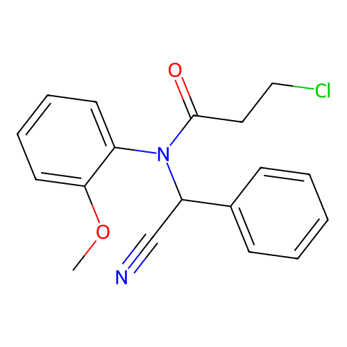 3-chloro-N-[cyano(phenyl)methyl]-N-(2-methoxyphenyl)propanamide structure