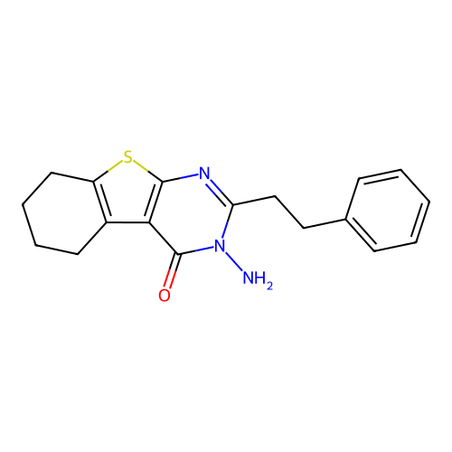 3-amino-2-(2-phenylethyl)-5,6,7,8-tetrahydro[1]benzothieno[2,3-d]pyrimidin-4(3H)-one structure