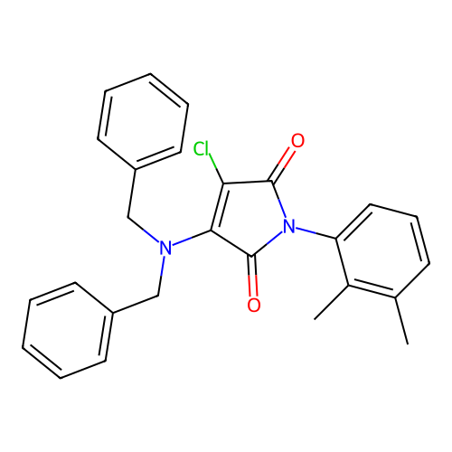 3-chloro-4-(dibenzylamino)-1-(2,3-dimethylphenyl)-1H-pyrrole-2,5-dione structure