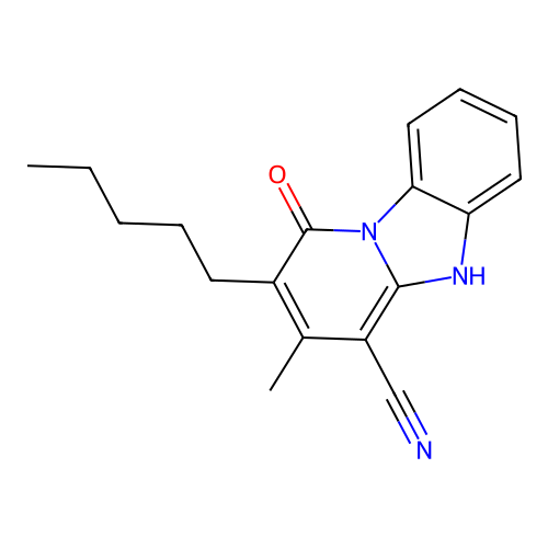 3-Methyl-1-oxo-2-pentyl-1,5-dihydropyrido[1,2-a]benzimidazole-4-carbonitrile structure
