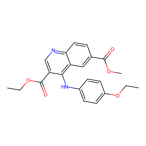 Ethyl 4-[(4-ethoxyphenyl)amino]-6-(methoxycarbonyl)quinoline-3-carboxylate structure