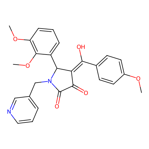 (4E)-5-(2,3-dimethoxyphenyl)-4-[hydroxy(4-methoxyphenyl)methylidene]-1-(pyridin-3-ylmethyl)pyrrolidine-2,3-dione structure