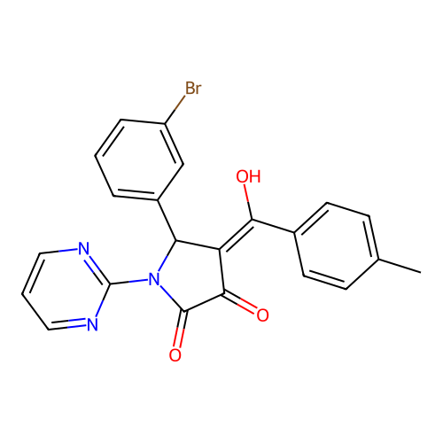 5-(3-bromophenyl)-3-hydroxy-4-(4-methylbenzoyl)-1-(pyrimidin-2-yl)-1H-pyrrol-2(5H)-one structure