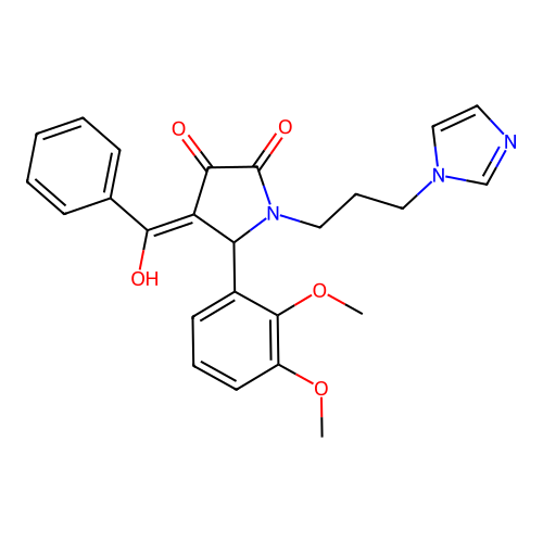 1-(3-(1H-imidazol-1-yl)propyl)-4-benzoyl-5-(2,3-dimethoxyphenyl)-3-hydroxy-1H-pyrrol-2(5H)-one structure