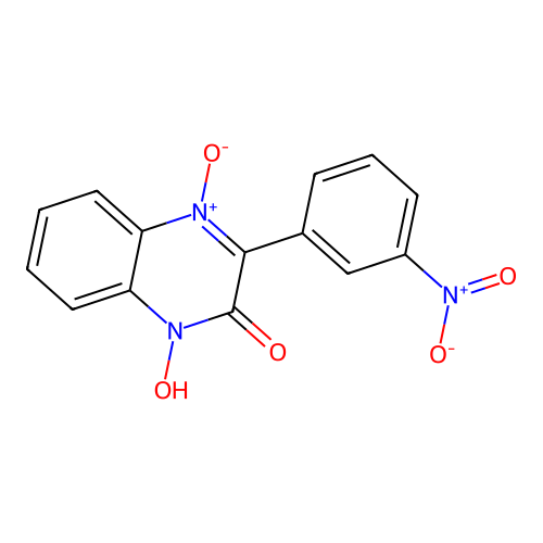 1-hydroxy-3-(3-nitrophenyl)quinoxalin-2(1H)-one 4-oxide structure