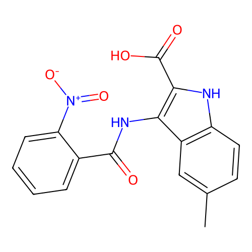 5-Methyl-3-(2-nitro-benzoylamino)-1H-indole-2-carboxylic acid structure