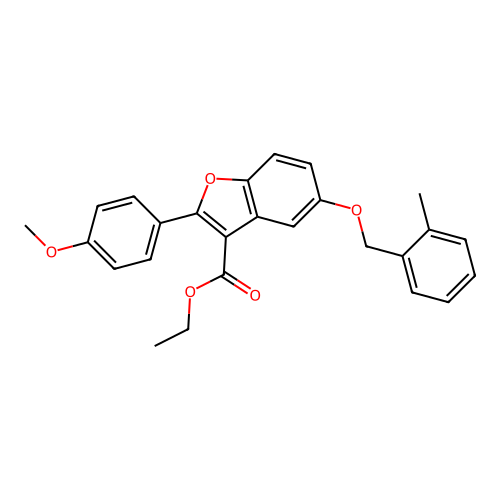 Ethyl 2-(4-methoxyphenyl)-5-[(2-methylphenyl)methoxy]-1-benzofuran-3-carboxylate structure