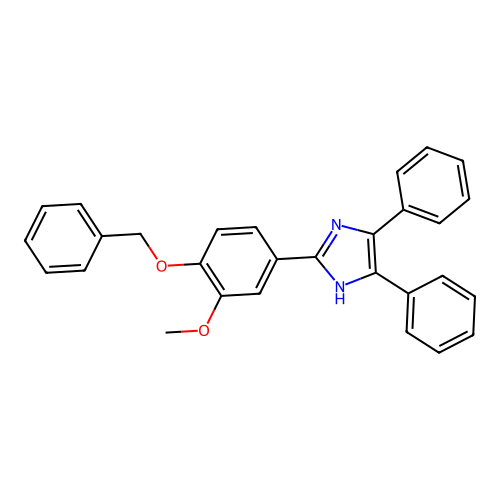 2-(4-(benzyloxy)-3-methoxyphenyl)-4,5-diphenyl-1H-imidazole structure