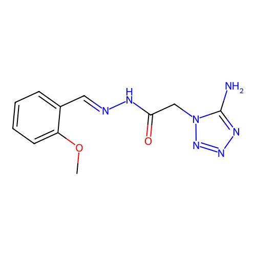 2-(5-amino-1H-tetrazol-1-yl)-N'-[(E)-(2-methoxyphenyl)methylidene]acetohydrazide structure