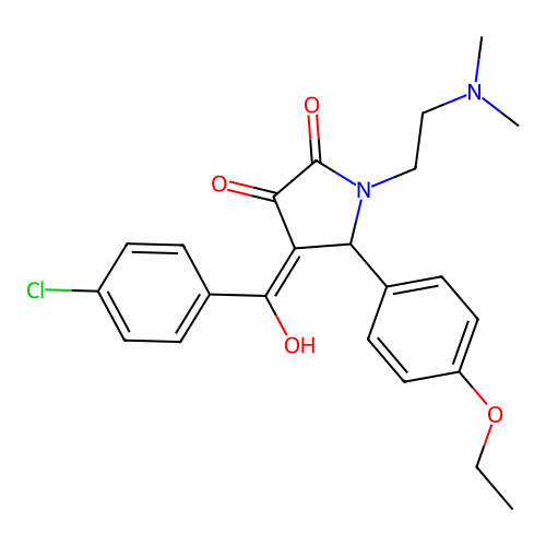 (4E)-4-[(4-chlorophenyl)(hydroxy)methylidene]-1-[2-(dimethylamino)ethyl]-5-(4-ethoxyphenyl)pyrrolidine-2,3-dione structure