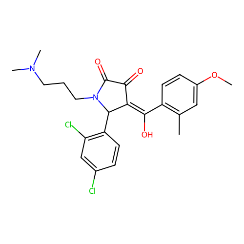 5-(2,4-dichlorophenyl)-1-[3-(dimethylamino)propyl]-3-hydroxy-4-(4-methoxy-2-methylbenzoyl)-2,5-dihydro-1H-pyrrol-2-one structure