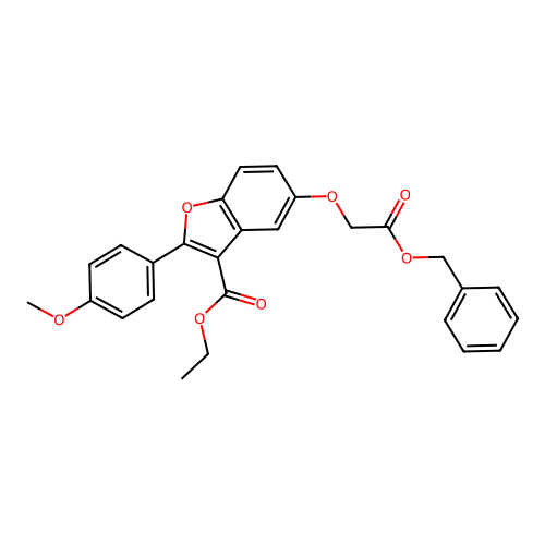 ethyl 2-(4-methoxyphenyl)-5-(2-oxo-2-phenylmethoxyethoxy)-1-benzofuran-3-carboxylate structure