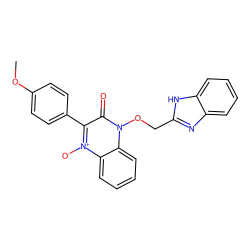 1-(1H-benzimidazol-2-ylmethoxy)-3-(4-methoxyphenyl)quinoxalin-2(1H)-one 4-oxide structure