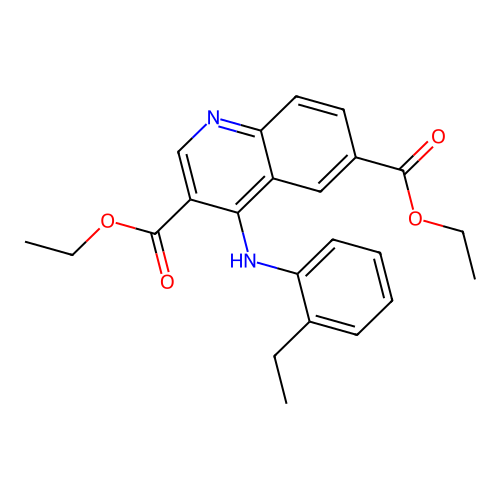 Diethyl 4-((2-ethylphenyl)amino)quinoline-3,6-dicarboxylate structure