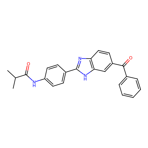2-methyl-N-{4-[5-(phenylcarbonyl)-1H-benzimidazol-2-yl]phenyl}propanamide structure