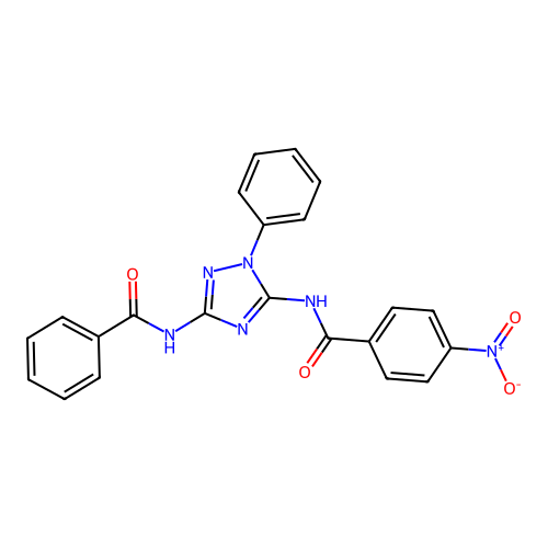 N-(3-benzamido-1-phenyl-1H-1,2,4-triazol-5-yl)-4-nitrobenzamide structure