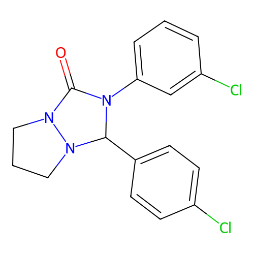 2-(3-Chloro-phenyl)-3-(4-chloro-phenyl)-tetrahydro-pyrazolo[1,2-a][1,2,4]triazol-1-one structure