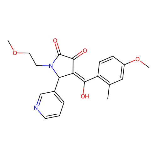 3-hydroxy-4-(4-methoxy-2-methylbenzoyl)-1-(2-methoxyethyl)-5-(pyridin-3-yl)-2,5-dihydro-1H-pyrrol-2-one structure