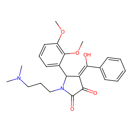 (4E)-5-(2,3-dimethoxyphenyl)-1-[3-(dimethylamino)propyl]-4-[hydroxy(phenyl)methylidene]pyrrolidine-2,3-dione structure
