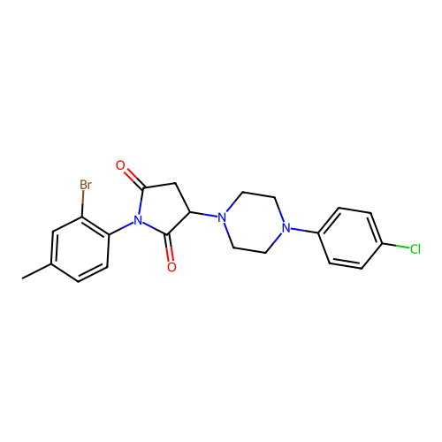 1-(2-bromo-4-methylphenyl)-3-[4-(4-chlorophenyl)piperazin-1-yl]pyrrolidine-2,5-dione structure