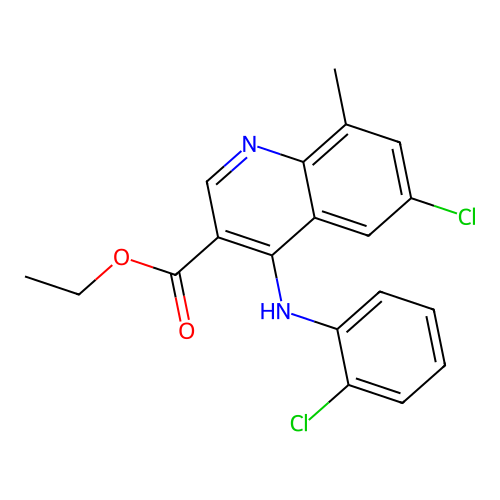 Ethyl 6-chloro-4-[(2-chlorophenyl)amino]-8-methylquinoline-3-carboxylate structure