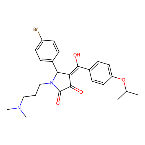 (4E)-5-(4-bromophenyl)-1-[3-(dimethylamino)propyl]-4-[hydroxy-(4-propan-2-yloxyphenyl)methylidene]pyrrolidine-2,3-dione structure
