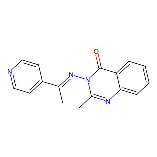 2-methyl-3-{[(1E)-1-(pyridin-4-yl)ethylidene]amino}quinazolin-4(3H)-one structure